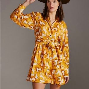 Anthropologie Maeve Mini Shirt dress Anthropologie dog print XL